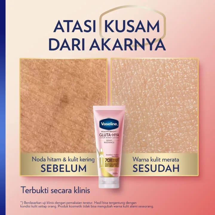 Vaseline Healthy Bright Gluta-Hya Lotion (Dewy Radiance Pink) 200ml